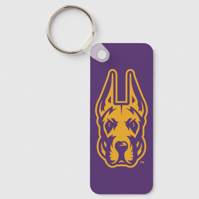 University at Albany Great Dane Mascot Head Keychain (Front)