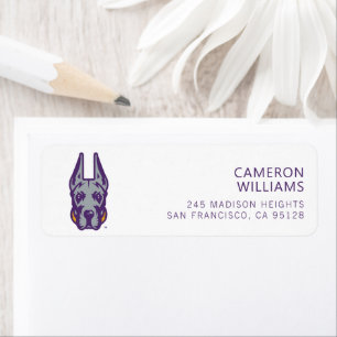 University at Albany Great Dane Mascot Head Label