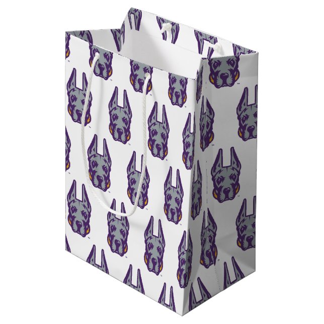 University at Albany Great Dane Mascot Head Medium Gift Bag (Front Angled)