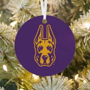 University at Albany Great Dane Mascot Head Metal Ornament