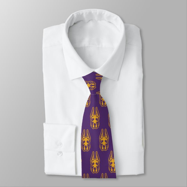University at Albany Great Dane Mascot Head Neck Tie (Tied)