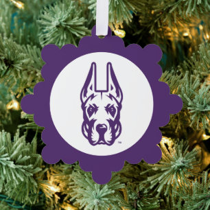 University at Albany Great Dane Mascot Head Ornament Card