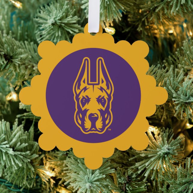 University at Albany Great Dane Mascot Head Ornament Card (Insitu (Tree))