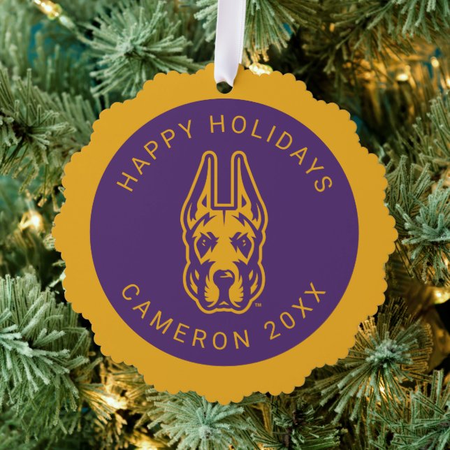 University at Albany Great Dane Mascot Head Ornament Card (Insitu (Tree))