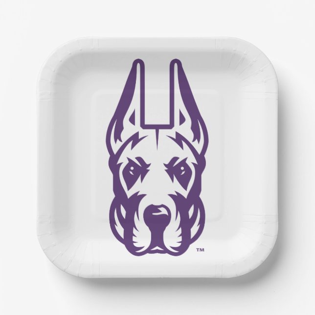 University at Albany Great Dane Mascot Head Paper Plates (Front)