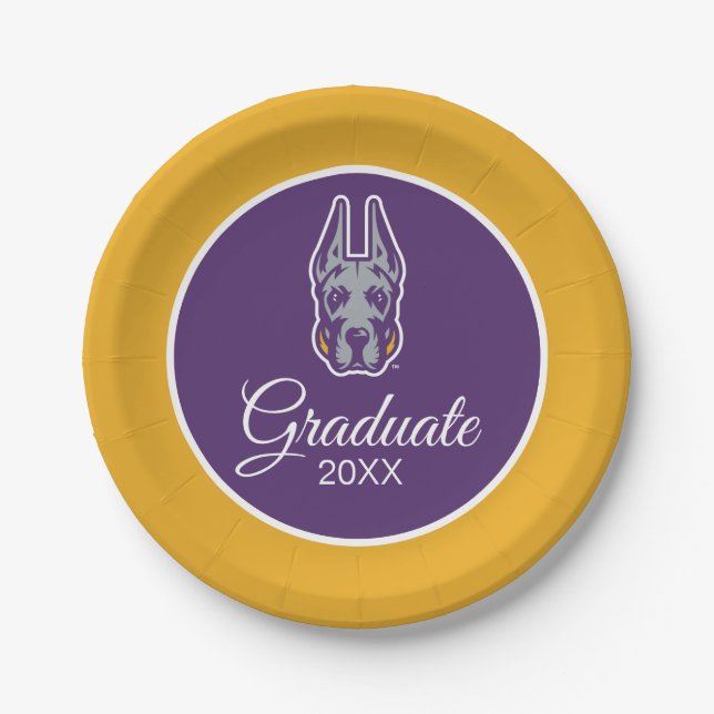 University at Albany Great Dane Mascot Head Paper Plates (Front)