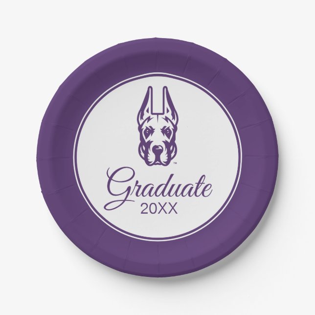 University at Albany Great Dane Mascot Head Paper Plates (Front)
