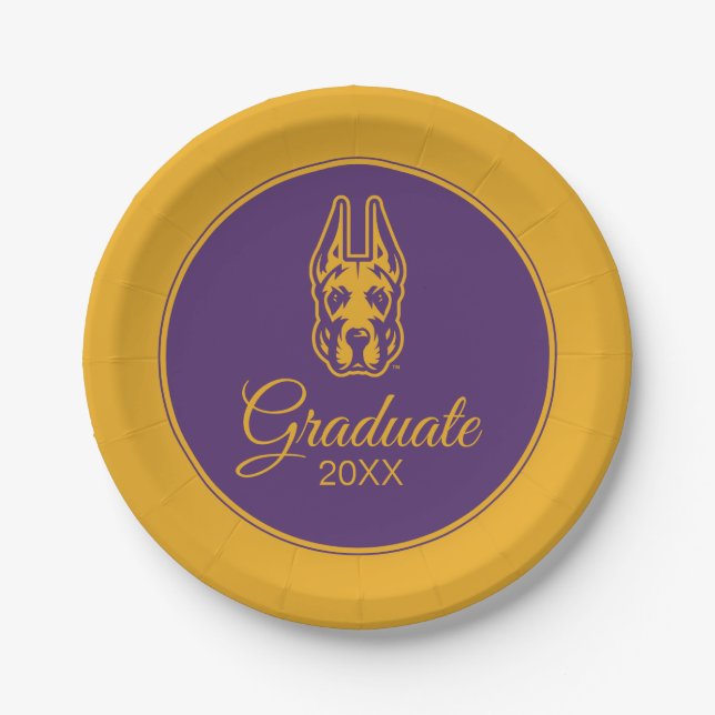 University at Albany Great Dane Mascot Head Paper Plates (Front)