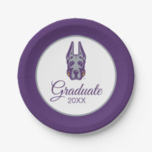 University at Albany Great Dane Mascot Head Paper Plates