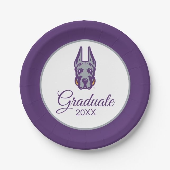University at Albany Great Dane Mascot Head Paper Plates (Front)