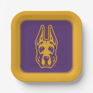 University at Albany Great Dane Mascot Head Paper Plates