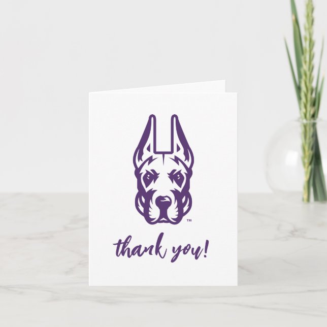 University at Albany Great Dane Mascot Head Thank You Card (Front)