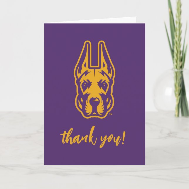 University at Albany Great Dane Mascot Head Thank You Card (Front)
