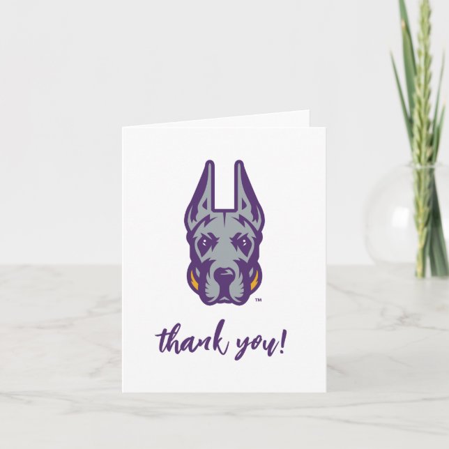 University at Albany Great Dane Mascot Head Thank You Card (Front)