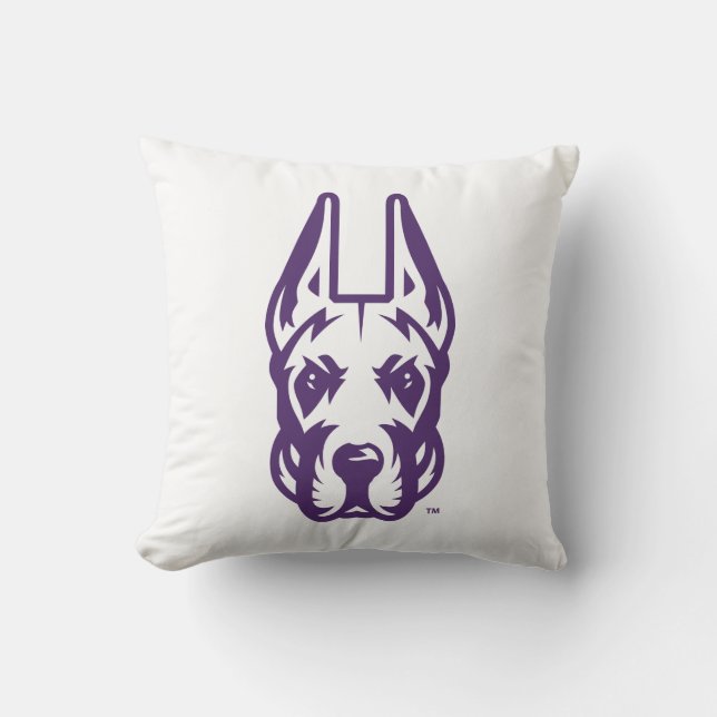 University at Albany Great Dane Mascot Head Throw Pillow (Front)