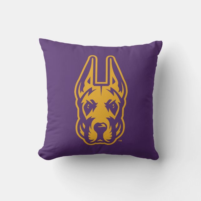 University at Albany Great Dane Mascot Head Throw Pillow (Front)