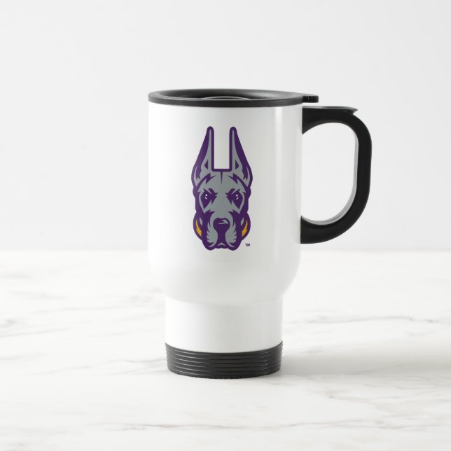 University at Albany Great Dane Mascot Head Travel Mug (Right)