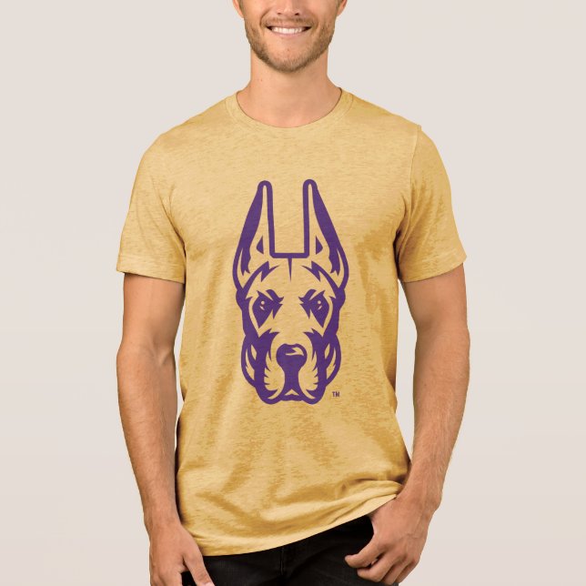 University at Albany Great Dane Mascot Head Tri-Blend Shirt (Front)