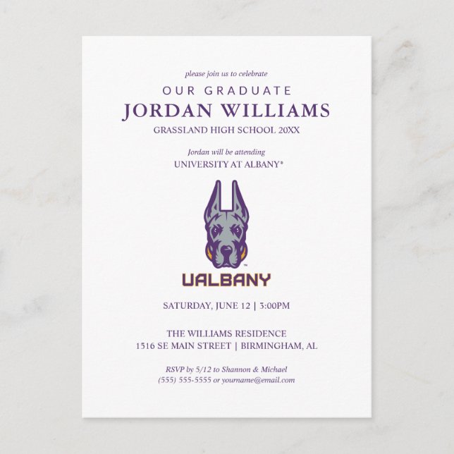 University at Albany Great Danes Announcement Postcard (Front)