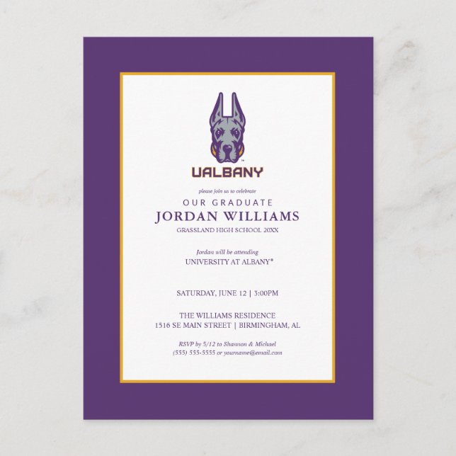 University at Albany Great Danes Announcement Postcard (Front)