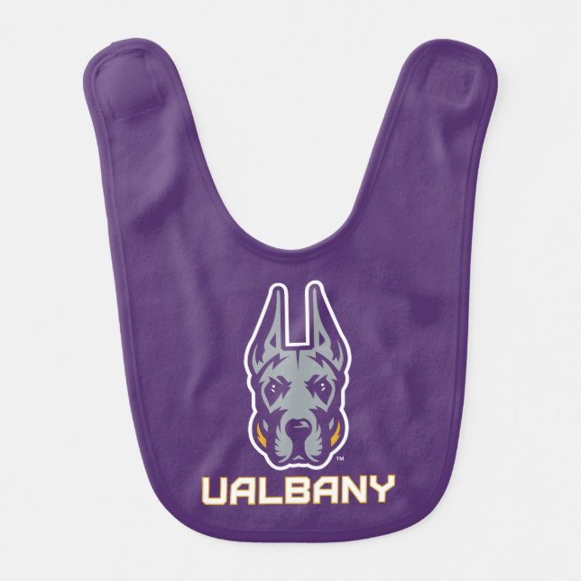 University at Albany Great Danes Baby Bib (Front)