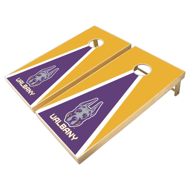 University at Albany Great Danes Cornhole Set (Angled)