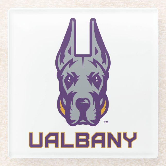 University at Albany Great Danes Glass Coaster (Front)