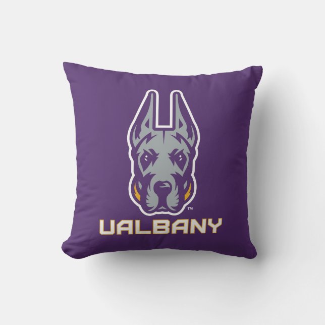 University at Albany Great Danes Throw Pillow (Front)
