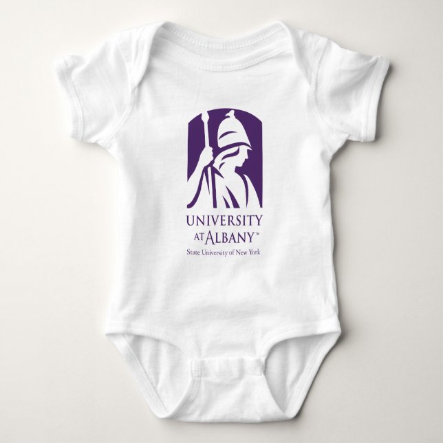 University at Albany Iconic Logo Baby Bodysuit (Front)