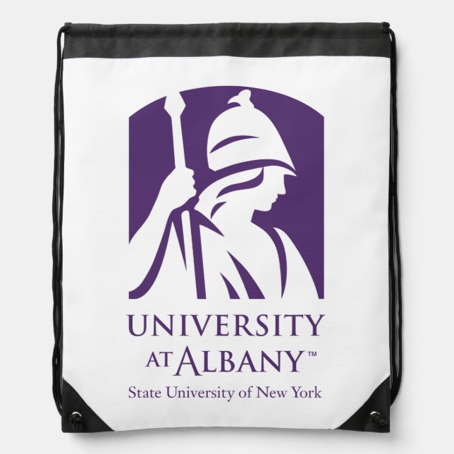 University at Albany Iconic Logo Drawstring Bag (Front)