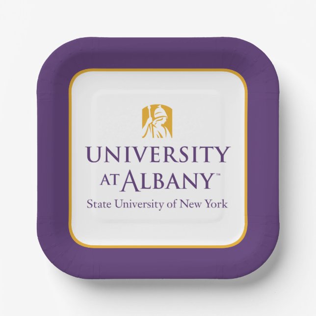 University at Albany Iconic Logo Paper Plates (Front)