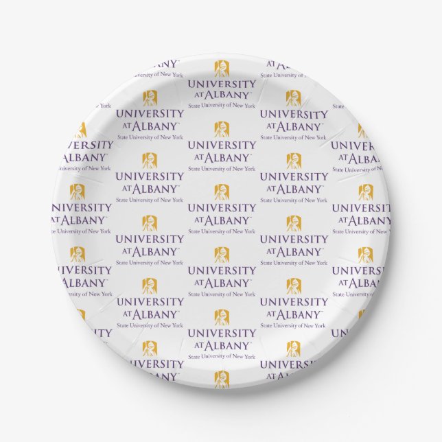 University at Albany Iconic Logo Paper Plates (Front)