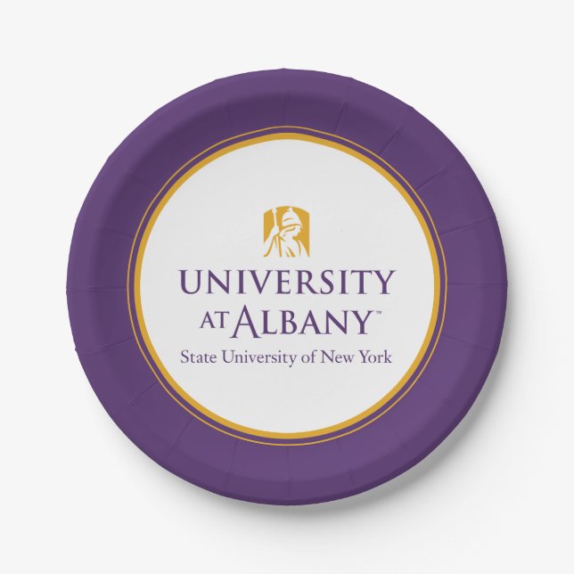 University at Albany Iconic Logo Paper Plates (Front)