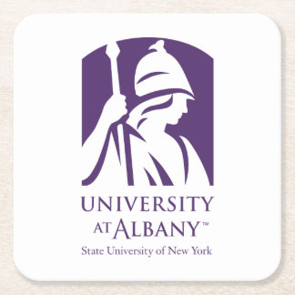University at Albany Iconic Logo Square Paper Coaster
