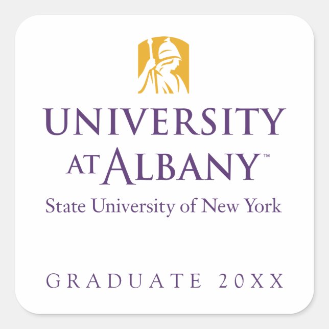 University at Albany Iconic Logo Square Sticker (Front)
