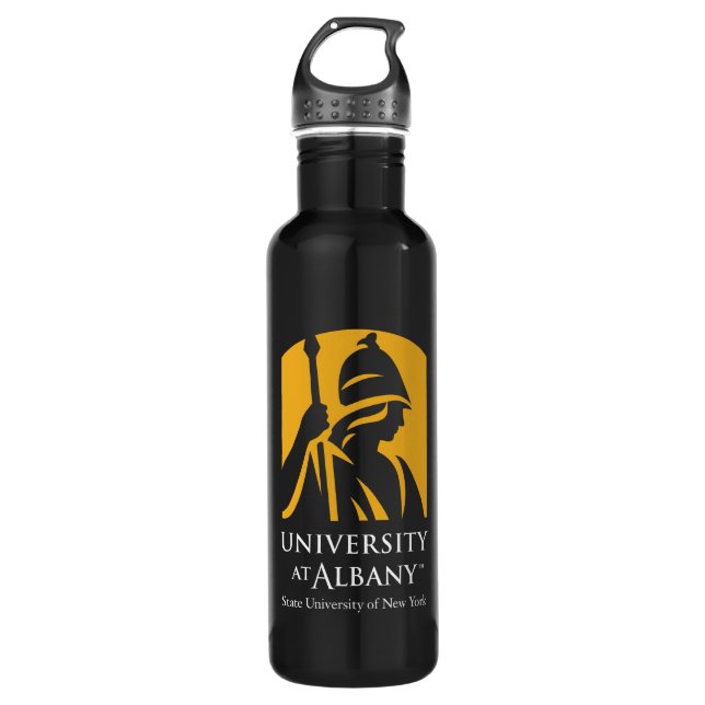 University at Albany Iconic Logo Stainless Steel Water Bottle (Front)