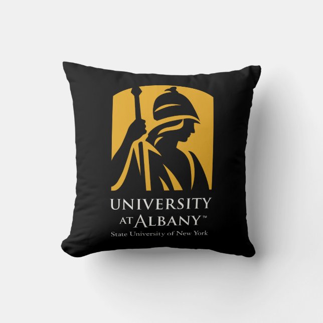 University at Albany Iconic Logo Throw Pillow (Front)