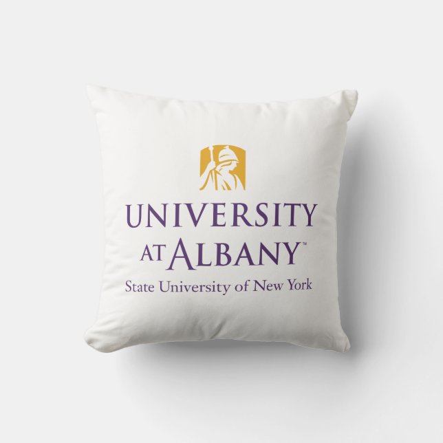 University at Albany Iconic Logo Throw Pillow (Front)