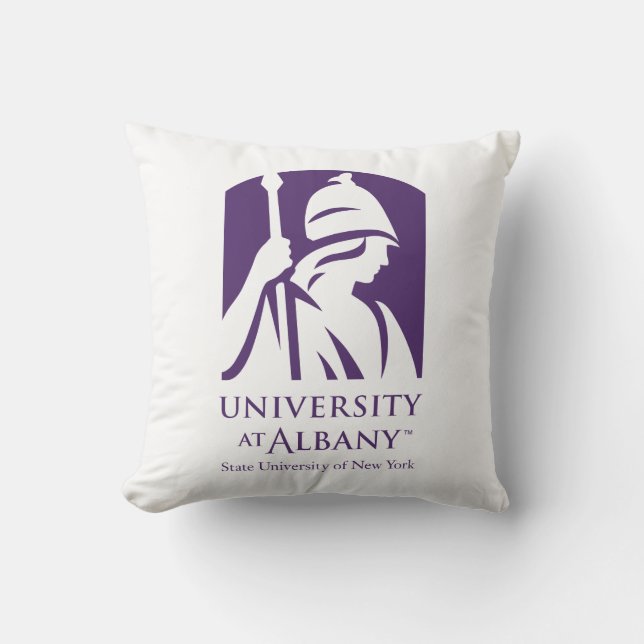 University at Albany Iconic Logo Throw Pillow (Front)