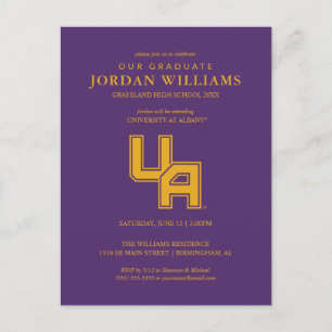 University at Albany Initials Logo Announcement Postcard