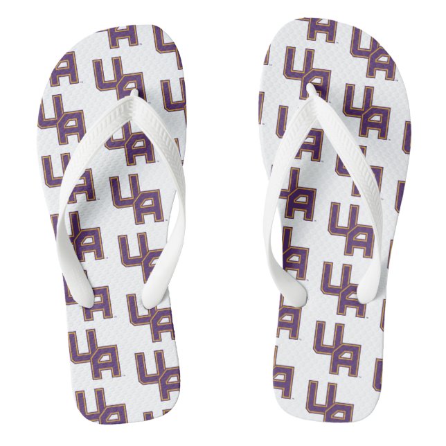 University at Albany Initials Logo Flip Flops (Footbed)