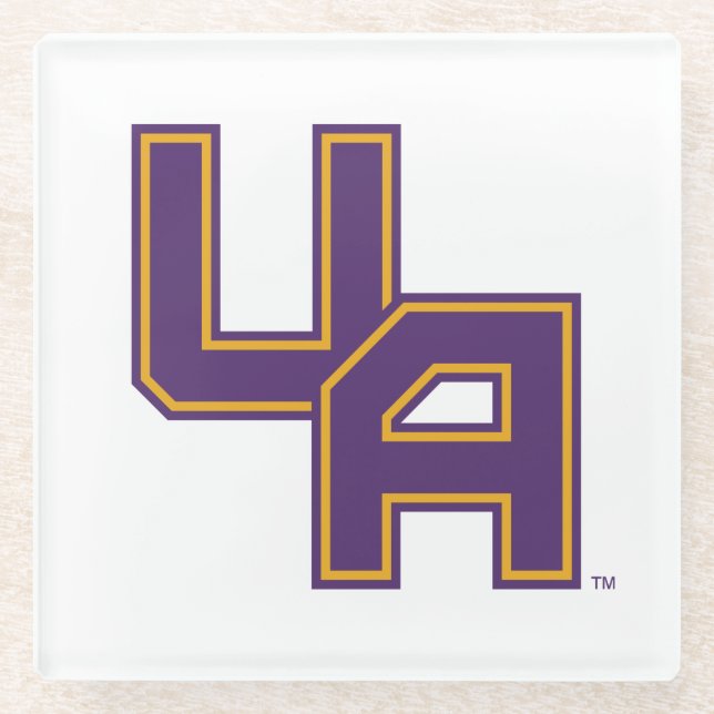 University at Albany Initials Logo Glass Coaster (Front)