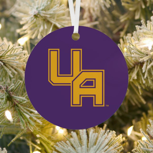 University at Albany Initials Logo Metal Ornament (Insitu)