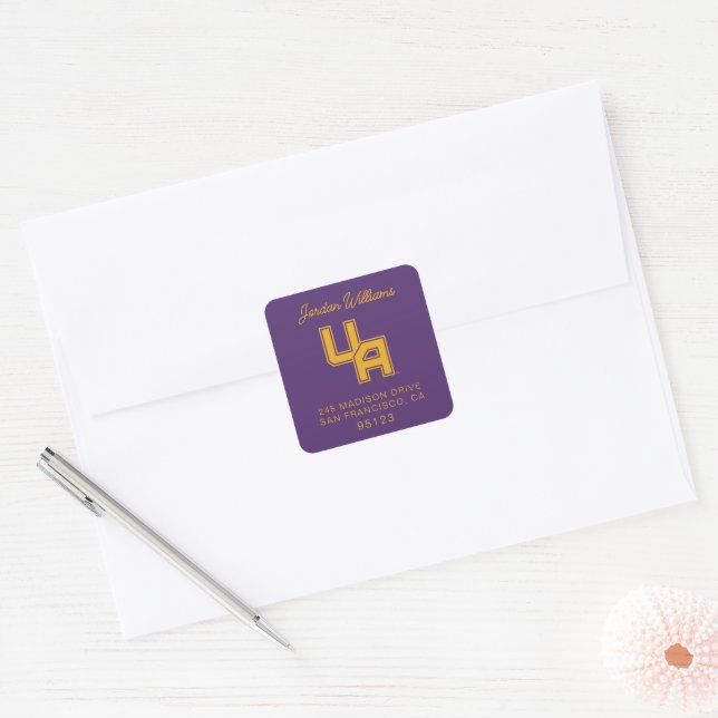 University at Albany Initials Logo Square Sticker (Envelope)