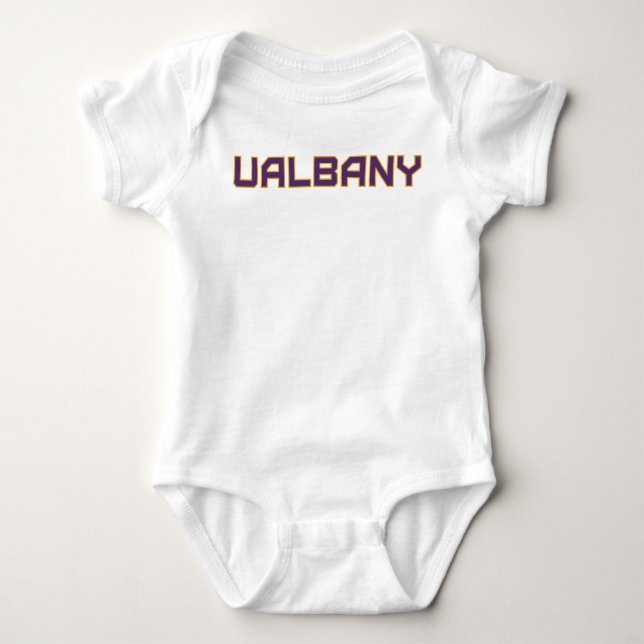 University at Albany Wordmark Baby Bodysuit (Front)
