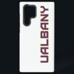 University at Albany Wordmark Samsung Galaxy S22 Ultra Case<br><div class="desc">The University at Albany wordmark features bold, geometric typography in purple with gold outlines. The text is written in all capital letters, forming a strong and modern style that emphasizes the university's identity. The angular lines and sharp edges of the font create a sense of power and professionalism. The gold...</div>