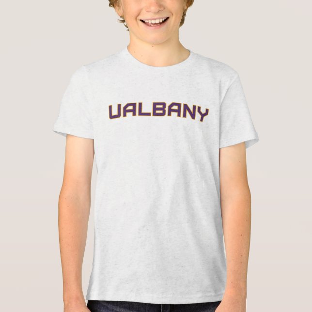 University at Albany Wordmark Tri-Blend Shirt (Front)