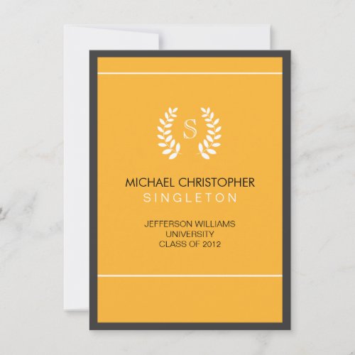 University Black &amp; Gold Graduation Announcement