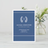University Blue and White Graduation Announcement (Standing Front)