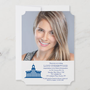University Building Photo Graduation Invitation